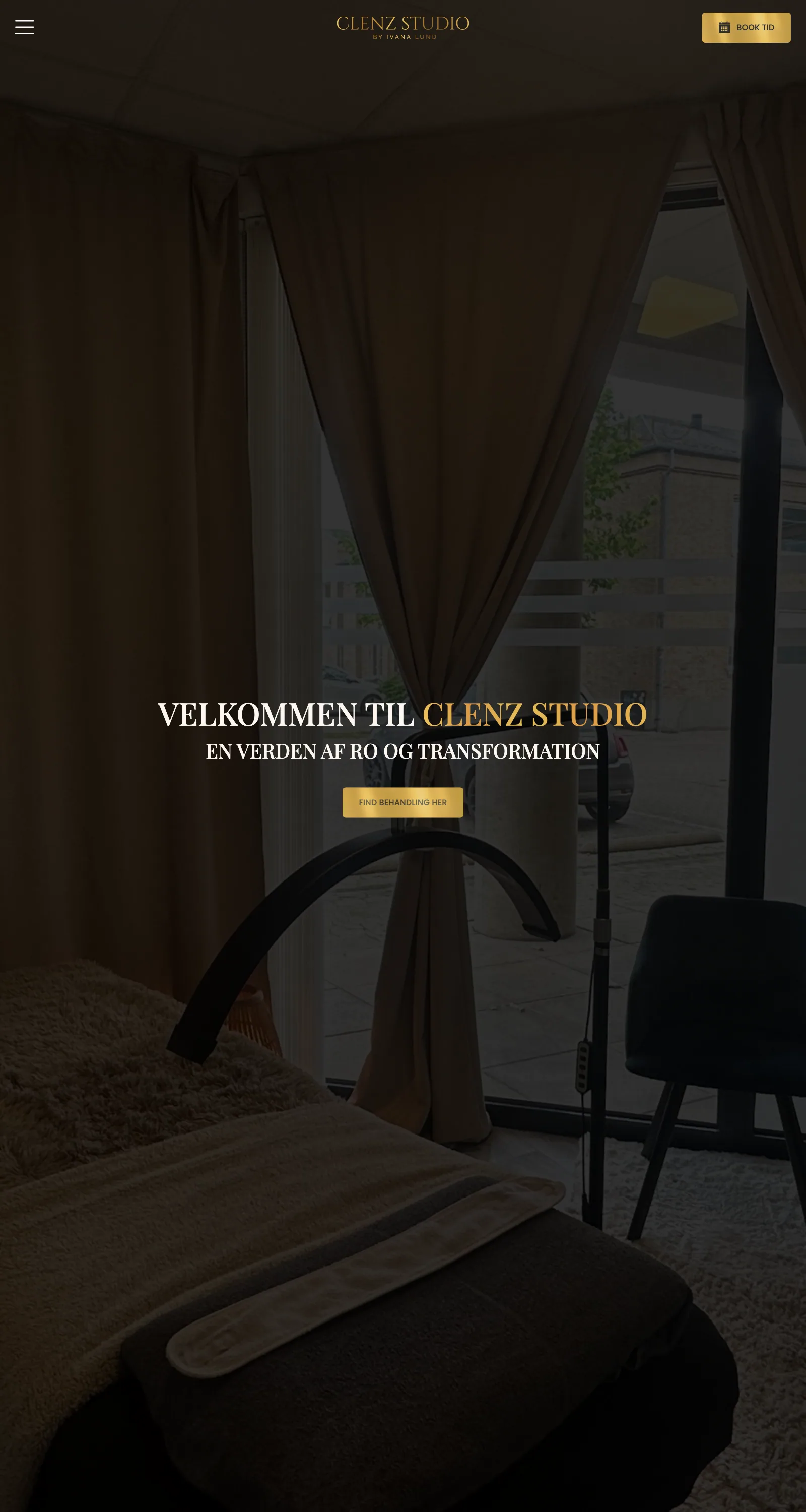 Hele forsiden på Clenz Studio: clenz.dk